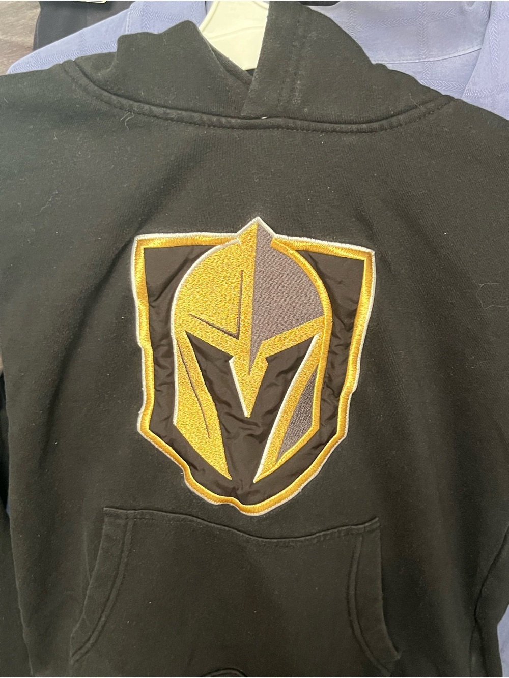 NHL Kids Black Hoodie with Gold and Gray Shield Emblem